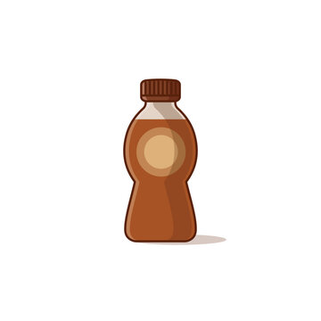 Simple Iced Coffee Bottle cartoon vector illustration beverage packaging concept icon isolated