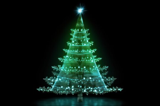 Glow christmas tree architecture illuminated celebration. - Powered by Adobe