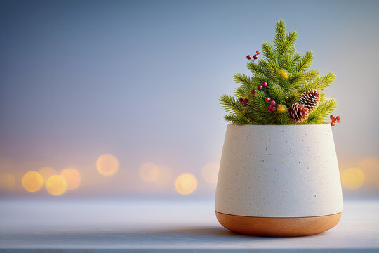 christmas tree in a glass vase - Powered by Adobe