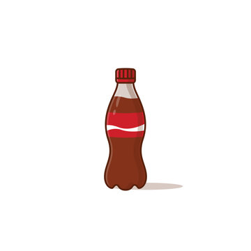 Simple Classic Soda Bottle cartoon vector illustration beverage packaging concept icon isolated