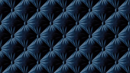 Obraz premium Elegant navy blue velvet upholstery with tufted button design for luxurious interiors and sophisticated textures, perfect for backgrounds and design elements