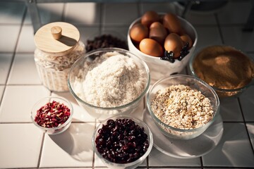 a table full with food baking ingredients 2