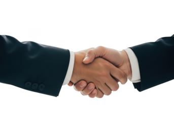 Business people shaking hands isolated on transparent background after successful deal