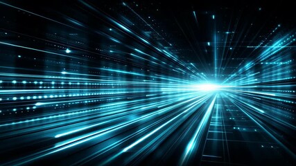 Dynamic blue light trails creating a futuristic digital background for technology and design - Powered by Adobe