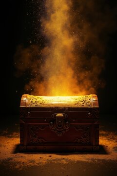 Un misterioso cofre de madera brilla intensamente