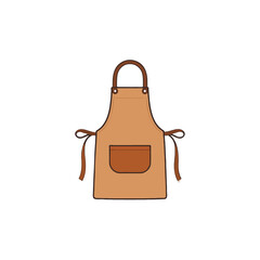 Minimalist apron illustration showcasing culinary preparation attire for cooking with a pocket and