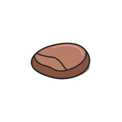 Minimalist coffee bean illustration showcases warm brown tones and simple design aesthetic perfect