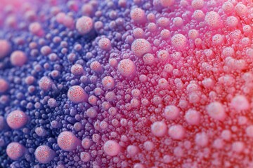 Vibrant Abstract Bubbles in Soft Pink and Purple Macro.