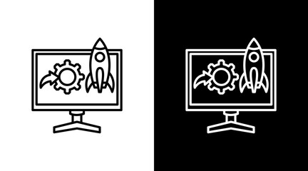 Project Launch With Icon Set Design