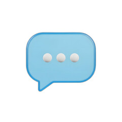 3D Chat Bubble Icon for Online Communication