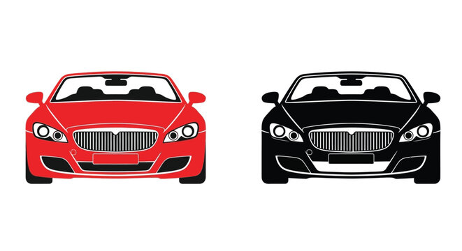 Two sleek sports cars one red and one black facing forward