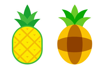 Artistic pineapple vector illustration set