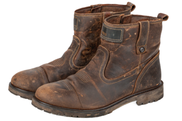 brown leather boots isolated