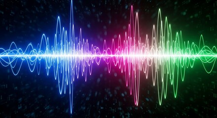 Vibrant Audio Waveform Visualizing Sound Energy in a Colorful Graphic Design