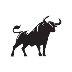 vector illustration of a bull isolated on white background