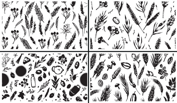 floral elements, botanical pattern, flower shapes, nature theme, garden flowers, decorative ornament, plant illustration, creative flora, natural background, elegant design