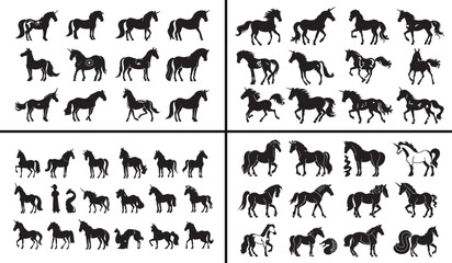 Horse Silhouette Art, Horse Line Illustration, Animal Vector Drawing, Running Horse Sketch, Wild Horse Outline, Black and White Animal Art, Minimal Horse Design, Equestrian Illustration, Elegant Anima