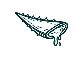 Aloe Vera hand drawn simple sketch vector illustration