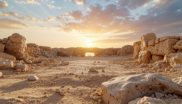 An energy portal ruin under a glowing sky 3