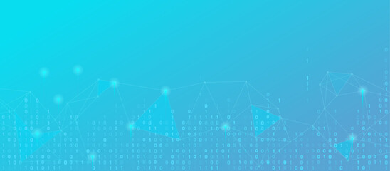 Digital Data Network  Binary Code 0, 1 Technology Background