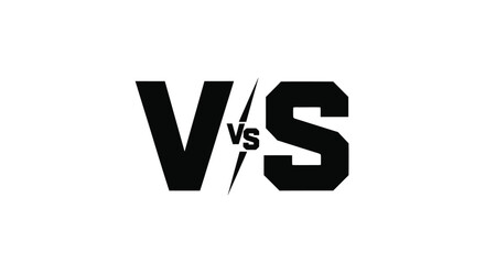 Obraz premium A stark black and white image displaying the letters v and s with a versus symbol