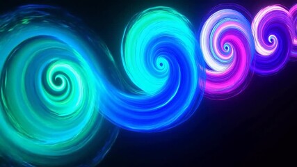 Colorful spiral patterns on dark background