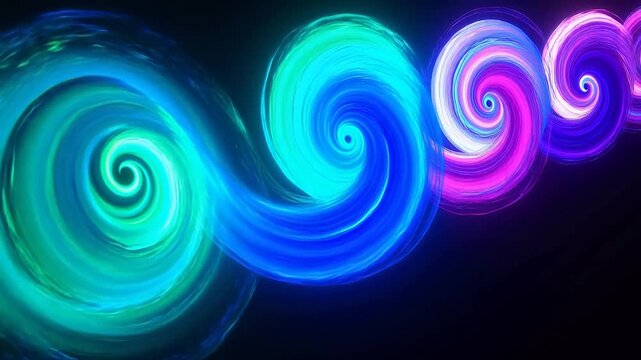 Colorful spiral patterns on dark background