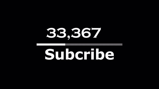 subscriber growing numbers increase animation  on transparent background 100k subscriber complete  counts smooth animation in 4K.