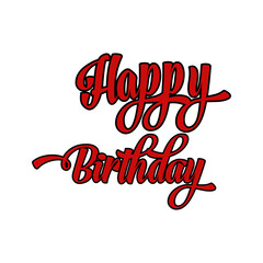 Happy Birthday Typography Design, Modern Lettering Greeting Card, Birthday Wishes Text Art