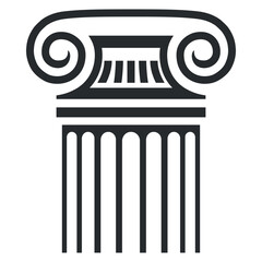 Fototapeta premium An icon of an antique column demonstrating classical architecture in simple vector format.