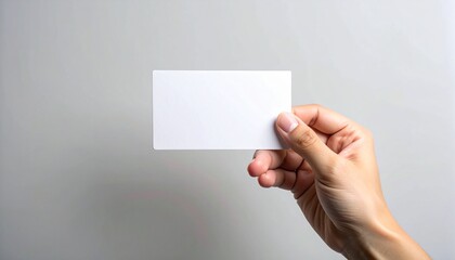 Minimal Hand Holding Blank White Card Mockup with Clean Space for Text