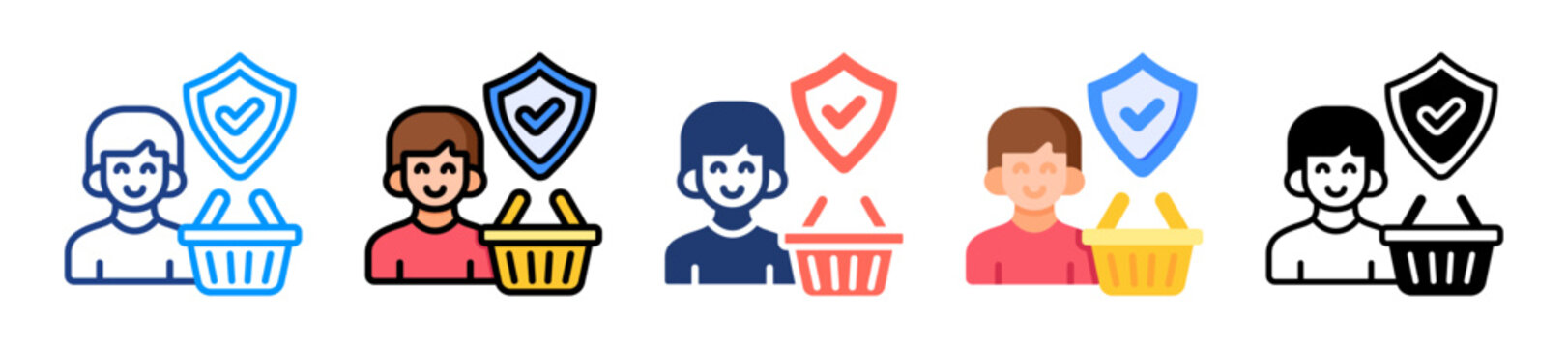 Consumer Protection Icon Sheet Multiple Style Collection 