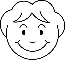 Obraz premium Shy Smile Face Line Art Illustration Transparent Background
