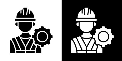 Industrial Engineer  Icon Set White Style Collection