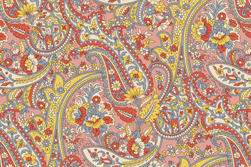 Indian paisley seamless pattern on textures  background