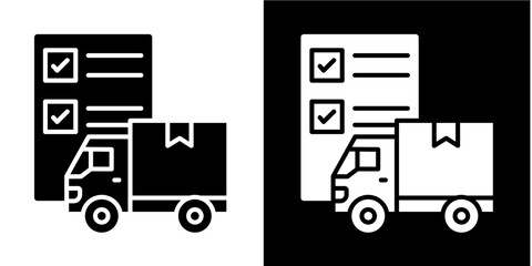 Logistic Truck  Icon Set White Style Collection