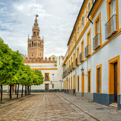 Naklejka premium Spain. Royal Alcázar and Gardens of Seville. Travel and Tourism