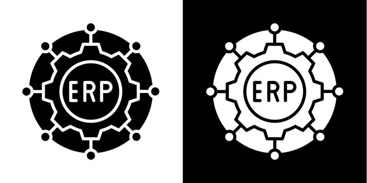 Manufacturing Erp  Icon Set White Style Collection