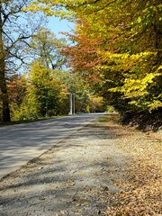 Autumn highway in Azerbaijan