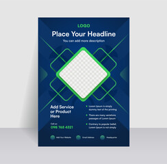 Modern Tech and Sports Flyer Template with Neon Green and Dark Blue