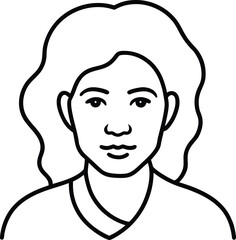 soft contours portrait line art transparent background