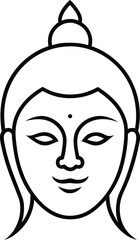 Enlightened Face Line Art Transparent Background