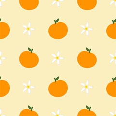 Seamless pattern with orange fruit.