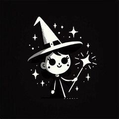 flat illustration of a magician