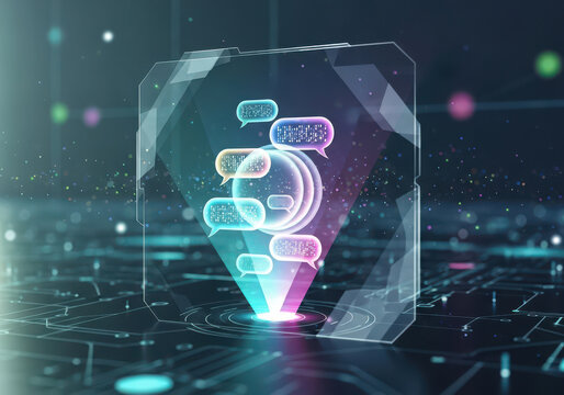 Holographic chat bubbles on circuit board: ai communication technology