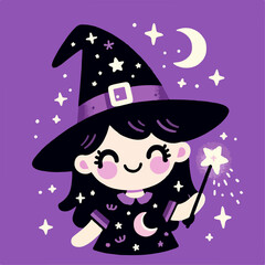 flat illustration of a magician