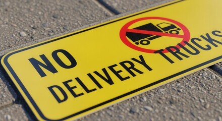 No Delivery Trucks Sign Showing Road Restrictions And Regulations Clearly Defined
