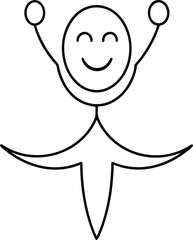 Joyful reflection line art with transparent background