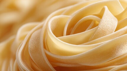 A fettuccine detail macro, shallow depth, creamy palette