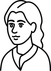 Obraz premium Lost in thought portrait line art with transparent background